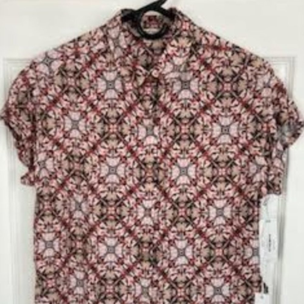 Geometric print blouse oversized small